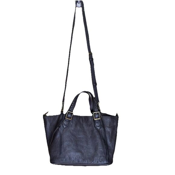 Frye Caelan Leather Satchel Handbag Gray Crossbody Strap - Picture 1 of 16